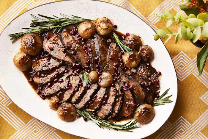 Pomegranate Chuck Roast with Cipollini Onions image