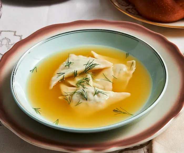 Kreplach (Chicken-Filled Dumplings in Broth) image