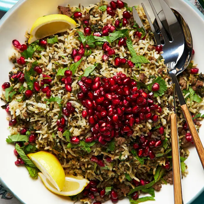 Oshi Bakhsh (Bukharian Rice With Lamb and Herbs) image