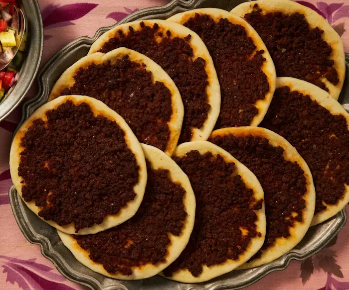 Laham b'Ajeen (Flatbread With Meat and Pomegranate) image