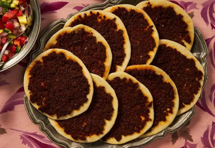 Laham b'Ajeen (Flatbread With Meat and Pomegranate) image