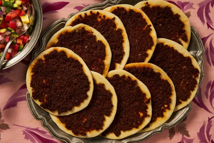 Laham b'Ajeen (Flatbread With Meat and Pomegranate) image