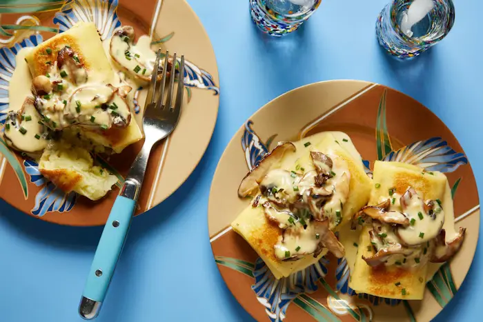 Blintzes With Sweet Farmers Cheese or Potato Filling image