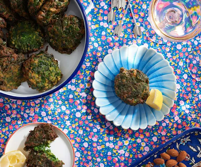 Spinach Rissoles With Lemon Sauce image