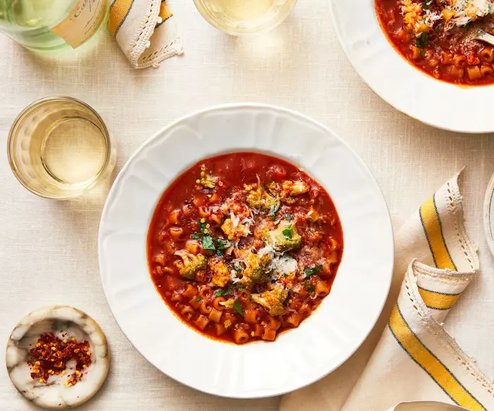 Broccoli Soup with Pasta and Anchovy  image
