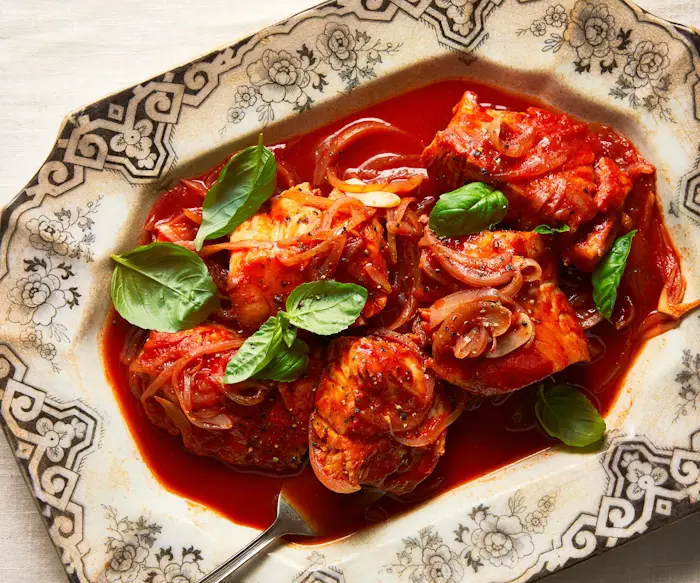 Baccala with Onion and Tomato  image