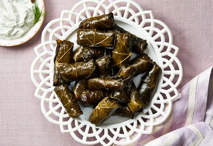 Dolma (Vegetarian Stuffed Grape Leaves) image