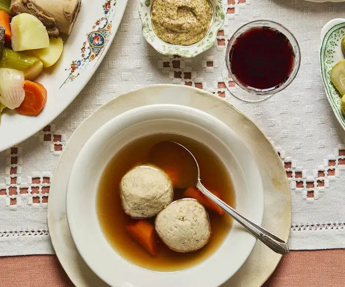 Matzah Balls in Beef Broth image