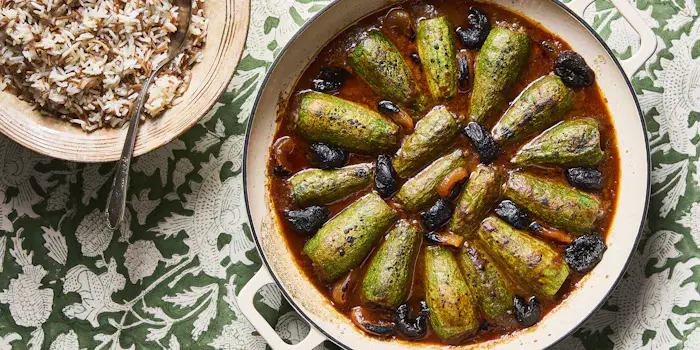 Beef-Stuffed Zucchini with Dried Fruit image