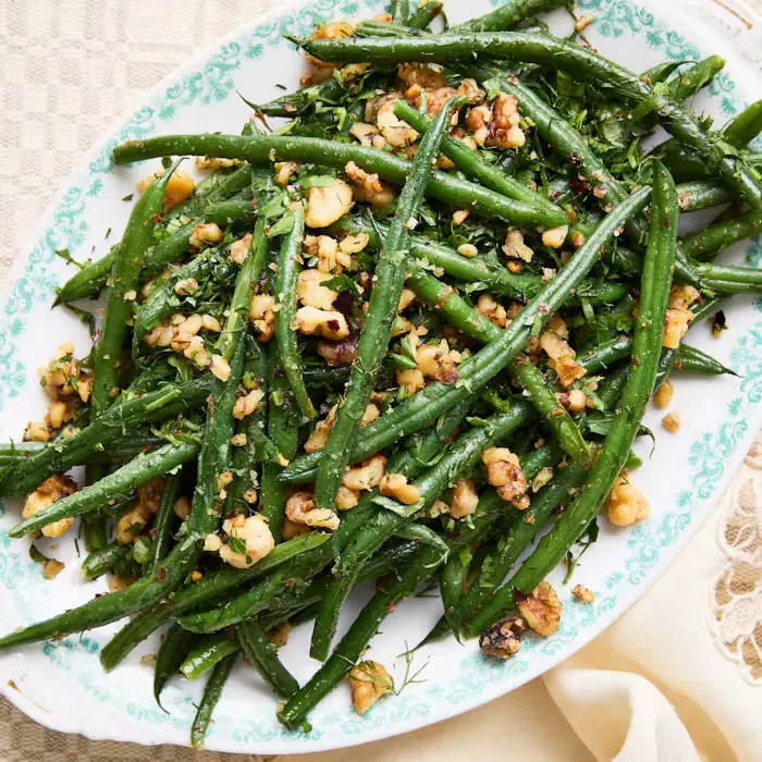 Walnut and Vinegar Green Bean Lobio (Georgian Beans with Nuts) image