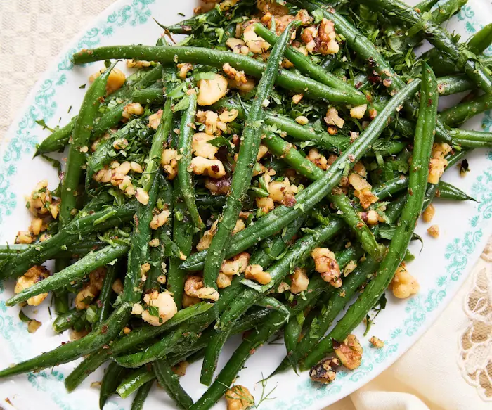 Walnut and Vinegar Green Bean Lobio (Georgian Beans with Nuts) image