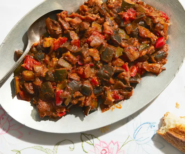 Moroccan Eggplant, Tomato, and Zucchini Kamfounata (Ratatouille) image