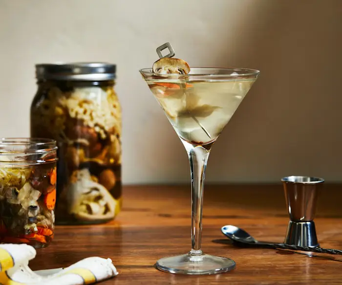 Pickled Mushroom Martini image