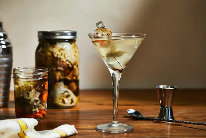 Pickled Mushroom Martini image