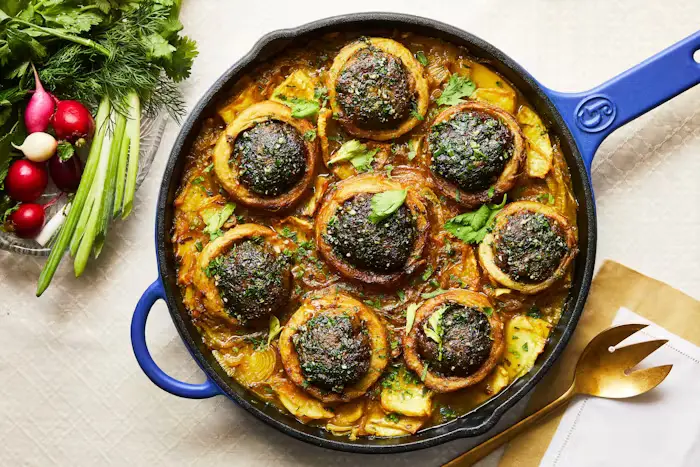 Beef-Stuffed Artichoke Hearts with Lemon and Celery image