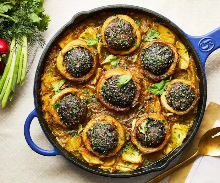 Beef-Stuffed Artichoke Hearts with Lemon and Celery image