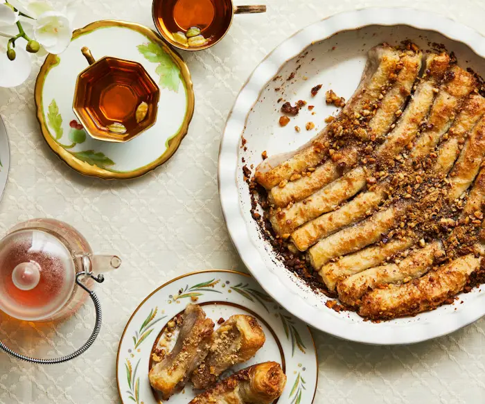 Iraqi Baklava Cigars with Cardamom and Orange Blossom Water (Malfouf) image
