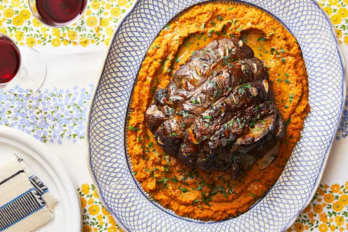 Roasted Lamb with Vegetable Sauce image