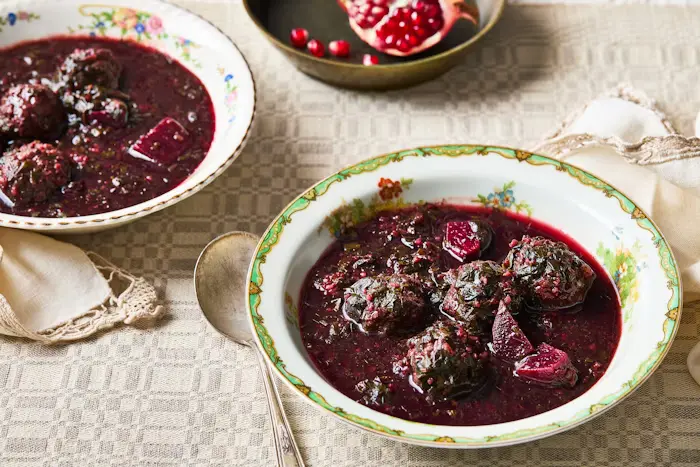 Ash-e Anar (Persian Pomegranate Soup with Herbs and Meatballs) image