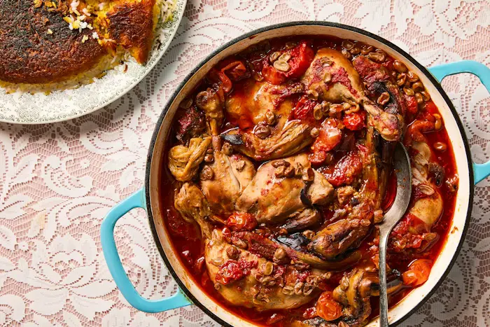 Joojeh Bademjan (Persian Chicken and Eggplant Stew with Sour Grapes) image