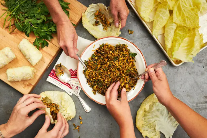 Cabbage Dolmeh (Stuffed Cabbage With Split Peas and Rice)  image