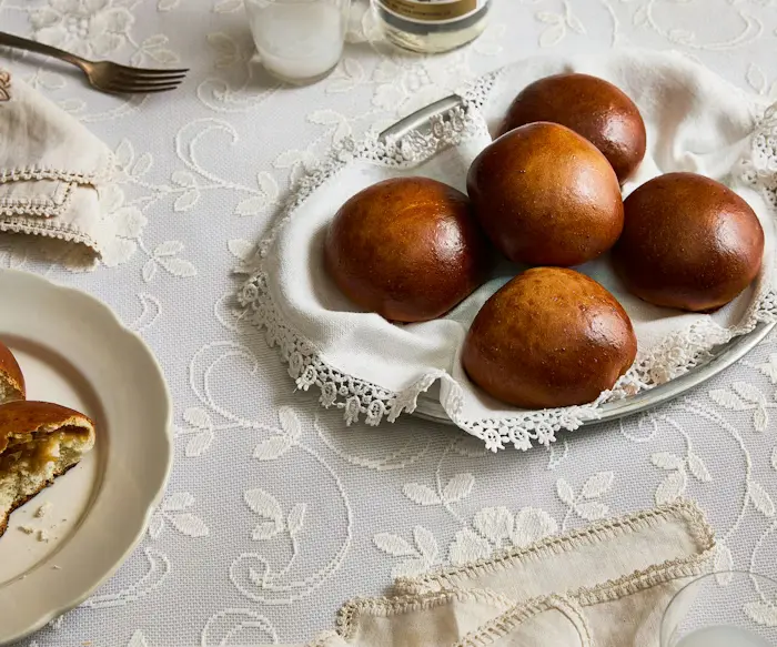 Stuffed Challah Rolls with Caramelized Onion  image