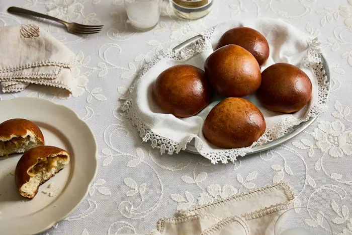 Stuffed Challah Rolls with Caramelized Onion  image