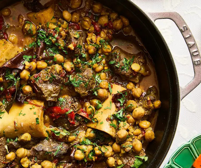 Slow-Cooked Beef Cheeks and Chickpeas  image