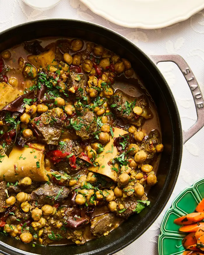 Slow-Cooked Beef Cheeks and Chickpeas  image