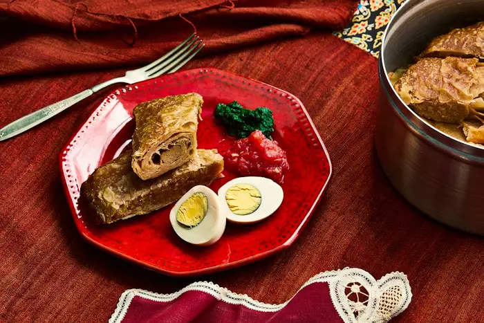 Jachnun (Yemenite Jewish Bread) with Slow-Cooked Eggs image