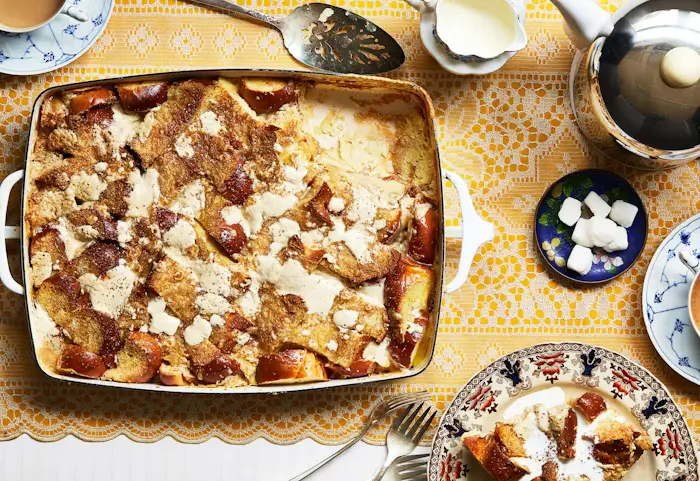Challah Bread and Butter Pudding with Halva image