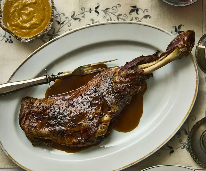 Slow Roasted Lamb Shoulder with Apricot Sauce  image