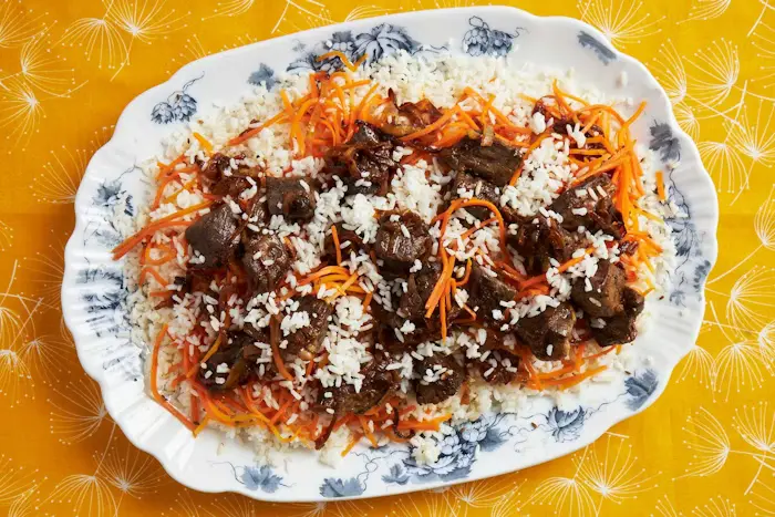 Plov (Rice Pilaf With Carrots, Cumin, and Beef) image