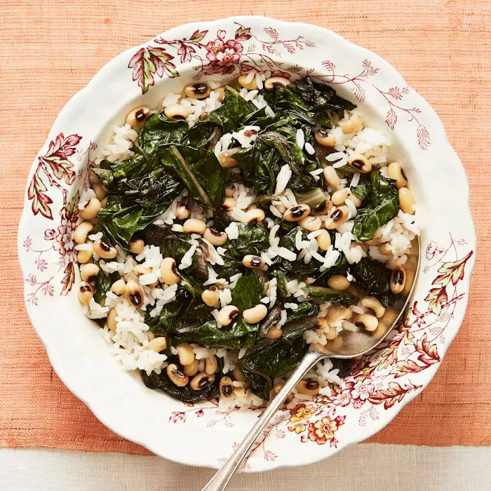 Rice with Black Eyed Peas and Chard image