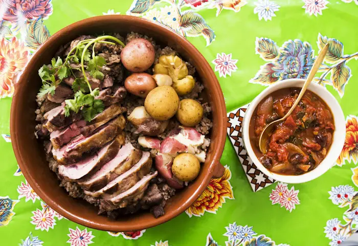 Mexican Stuffed Lamb With Spiced Tomato and Olive Sauce image