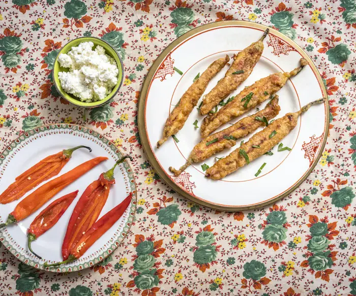 Chushki Burek (Roasted Peppers Stuffed with Cheese)  image