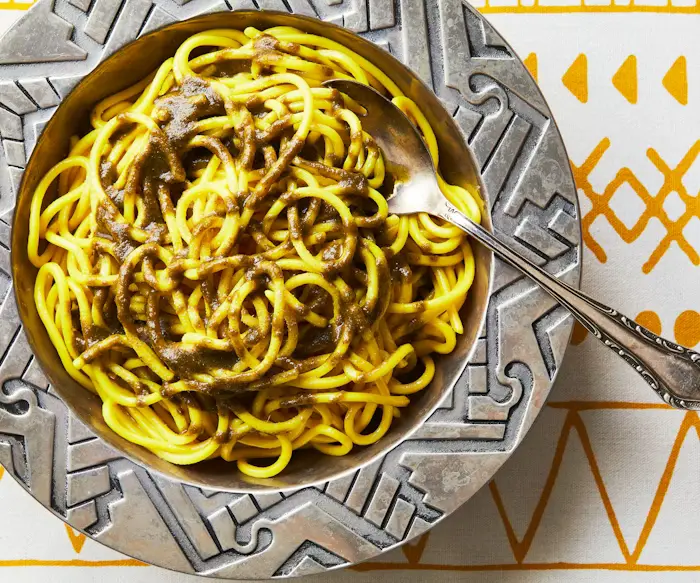 Tagareenas (Fresh Turmeric Pasta)  image